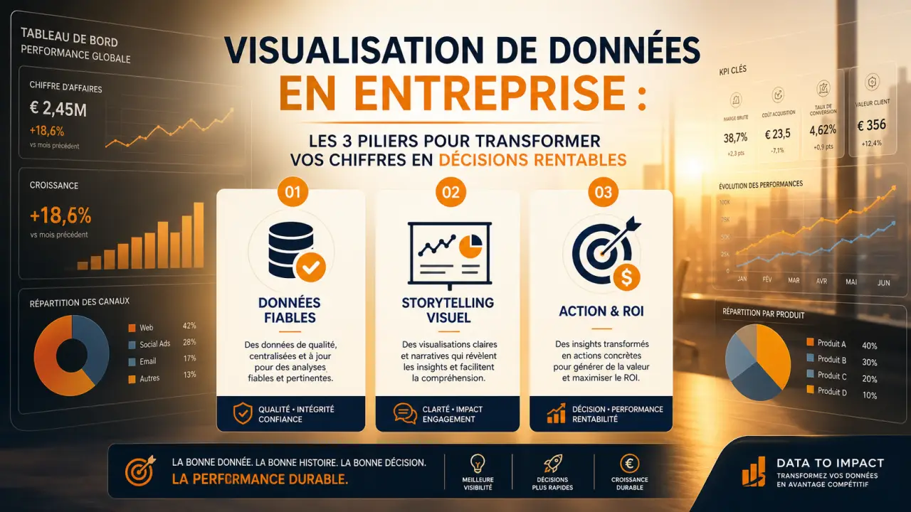 Visualisation de données en entreprise : les 3 piliers pour transformer vos chiffres en décisions rentables