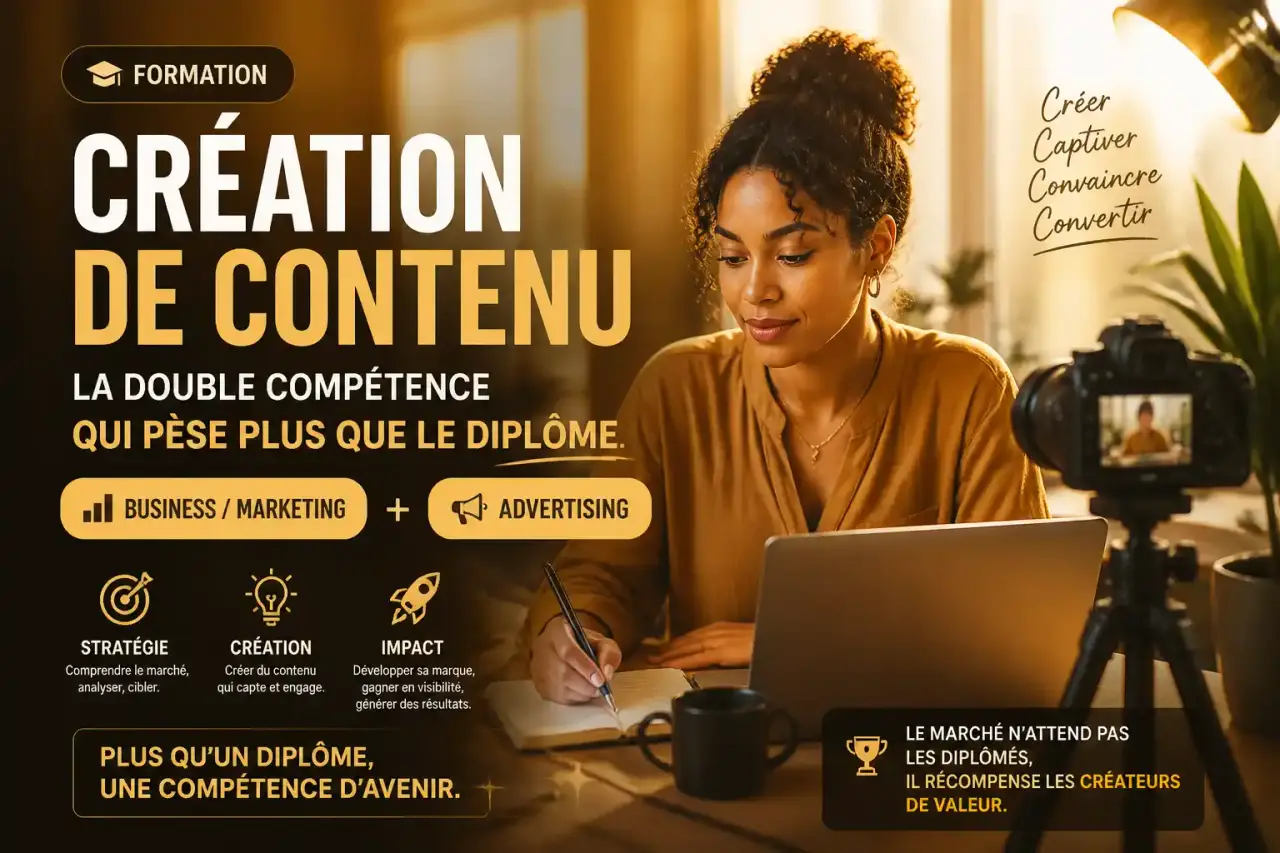 Formation création de contenu : la double compétence qui pèse plus que le diplôme